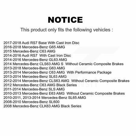 Positive Plus Front Semi-Metallic Disc Brake Pads For Mercedes-Benz G63 AMG Audi RS7 C63 E63 GL63 SLS S PPF-D1291